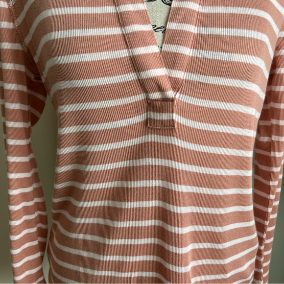 J. Crew Ribbed Polo T-Shirt in Stripe Pink Sz M - Picture 6 of 15
